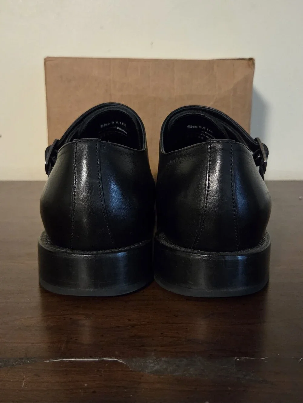 THURSDAY BOOT CO SAINT BLACK LEATHER DOUBLE MONK STRAP DRESS SHOES MENS SZ 8.5.